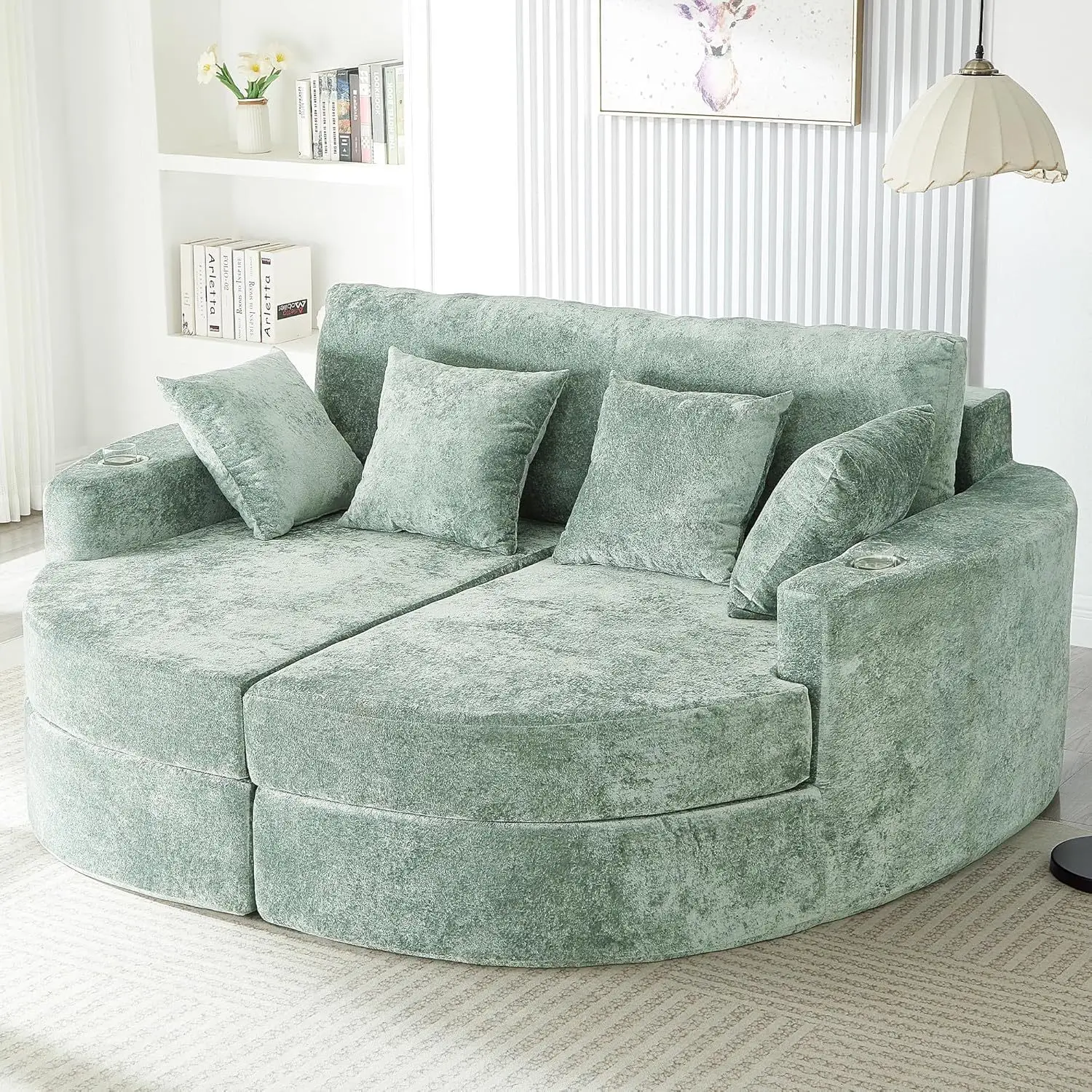 European cotton and linen combination sofa bed, integrated dual-purpose, storage, high-density sponge, folding sofa