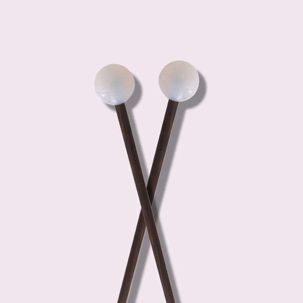 

2 Pairs White Black Ethereal Drum Sticks Rubber Wood H Smooth Marimba Tongue Drum Xylophone Percussion Mallets