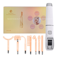 7 in 1 Portable Handheld High Frequency Facial Beauty Machine Skin Therapy Wand Machine for Acne Treatment Skin Tightening LESEN