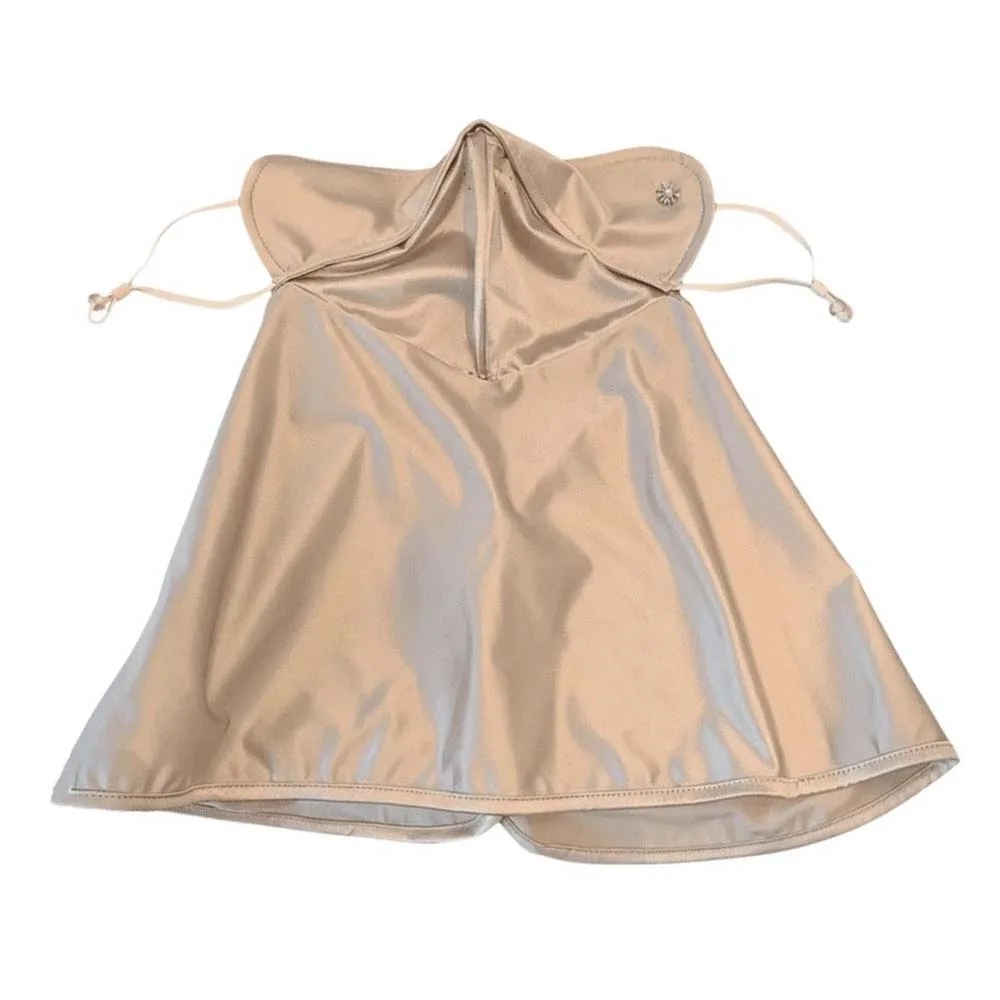 

Солнцезащитная маска для велоспорта из атласной ткани, гладкая, эластичная, для защиты лица от солнца, однотонная, тонкая, дышащая, пляжная маска-козырек