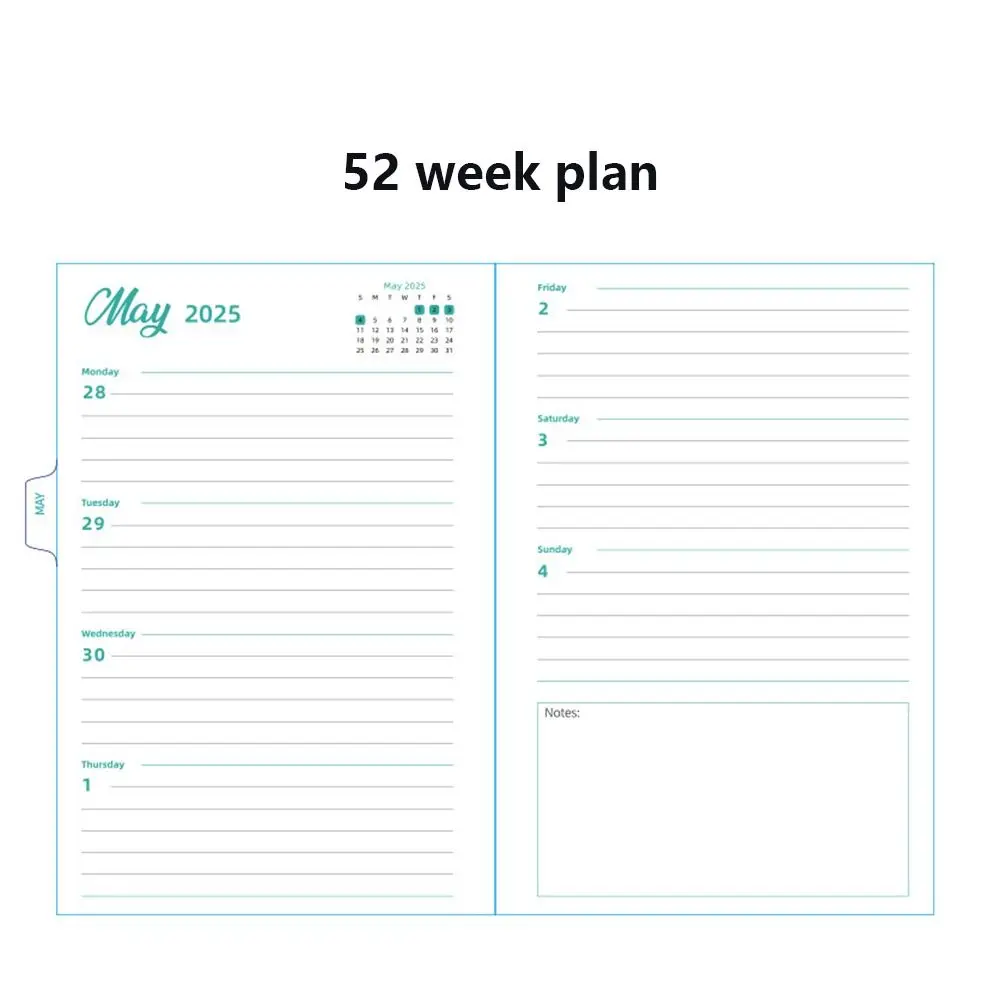 365 giorni 2025 Agenda inglese Libro mensile Piano settimanale Fiori Diario Notebook Planner Organizer Lista delle cose da fare A5 Pianificatore di pianificazione