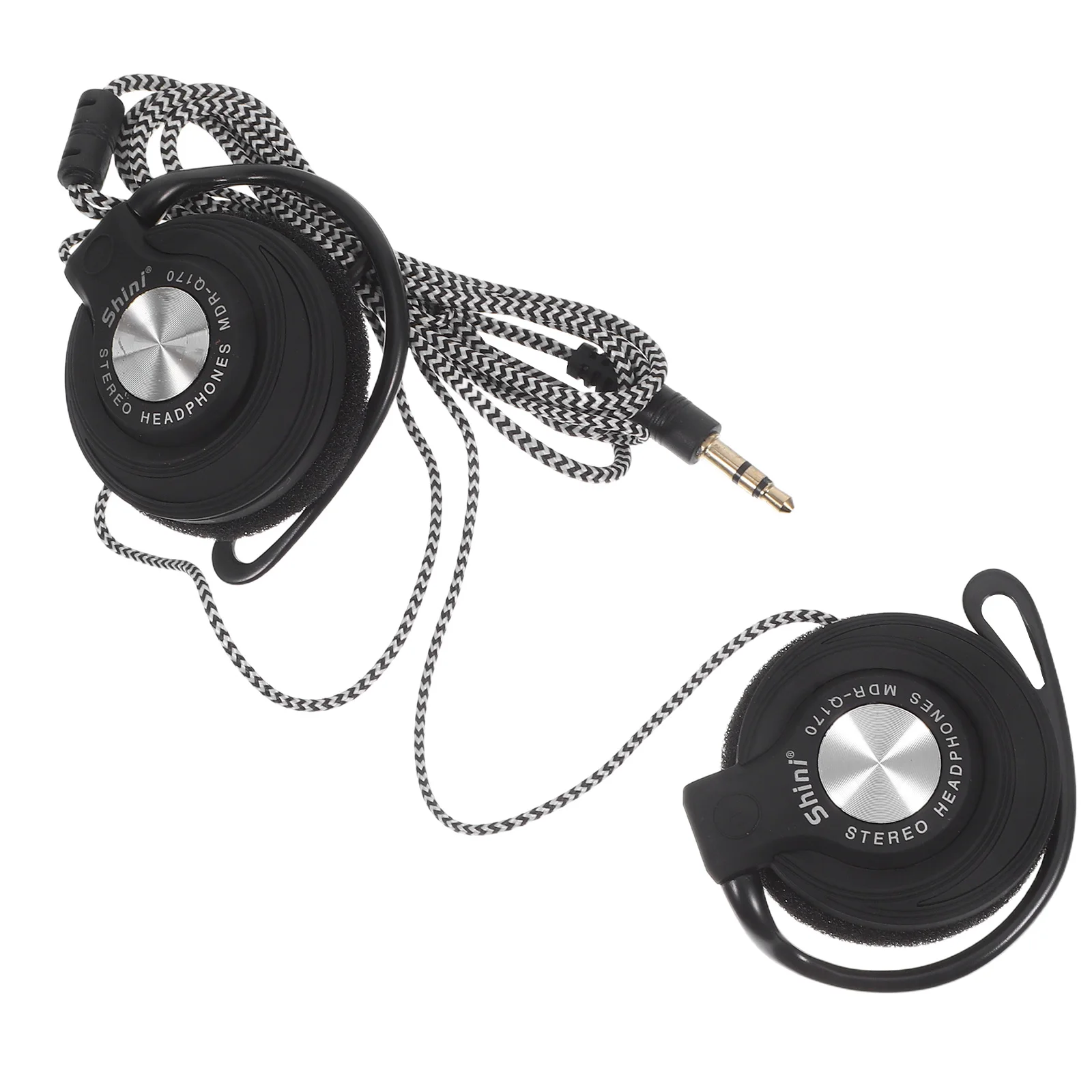 

Wired Earphones Clip On Stereo Headset 35mm Ear Plugs Soft Ear Pads Durable Cable Compatible Phone Computer