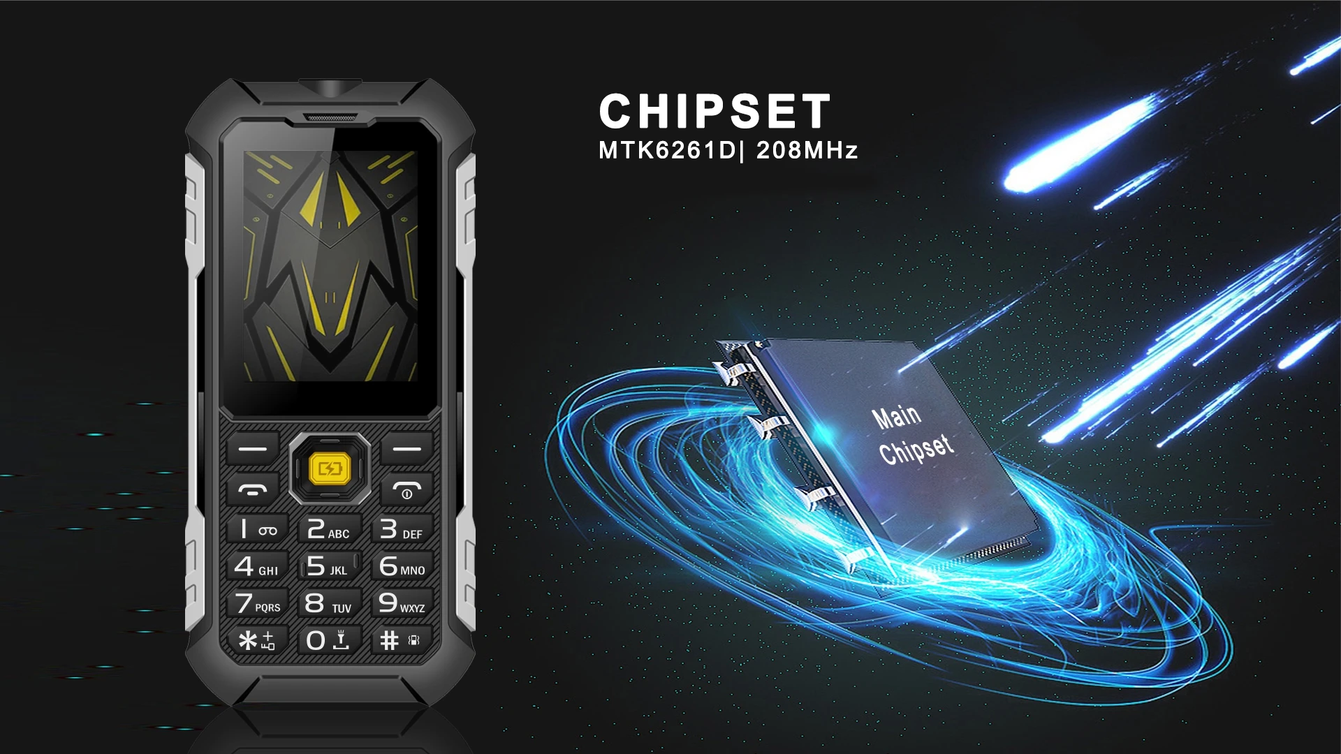 EAOR 4G Feature Keypad Phone Waterproof Rugged 4500mAh Power Bank High Brightness Torch Volume Side Key SOS One Click Dialing