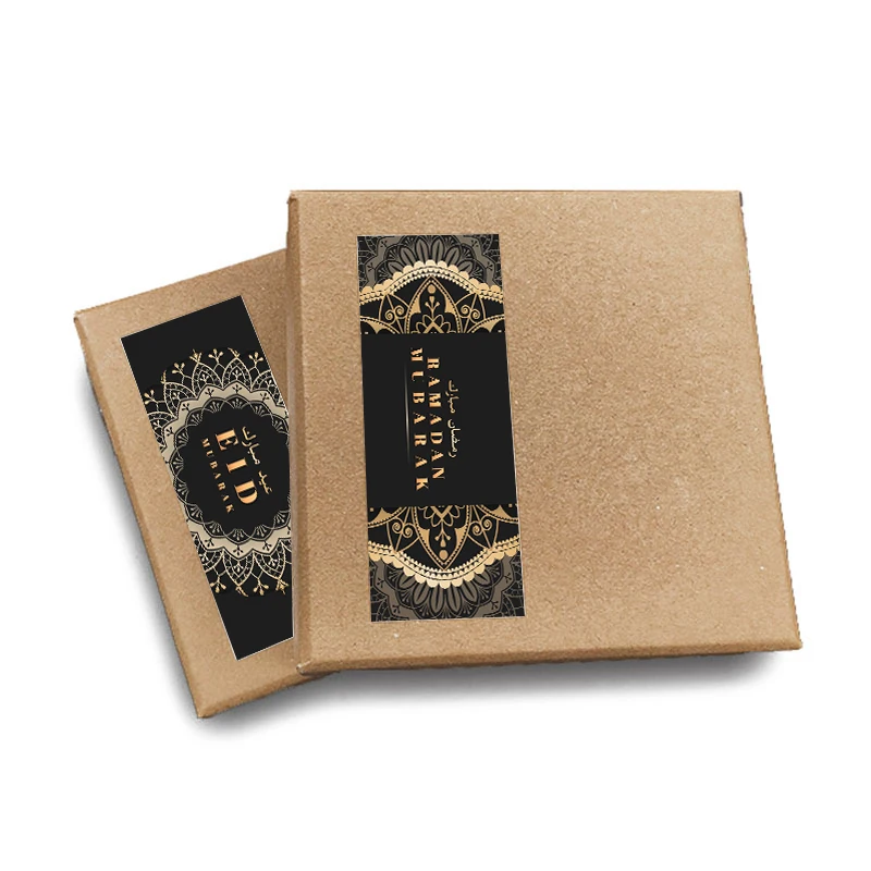 24pcs 4*9cm Eid Mubarak /Ramadan Kareem Sealing Labels Decor Ramadan Mubarak Packaging Stickers Muslim Islamic Festival Decor