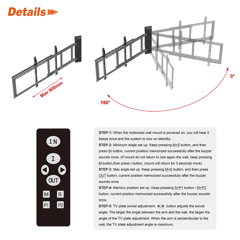 Universal Motorized Electric Tv Wall Mount Swivel Smart Electric TV Wall Mount Motorized Swing Arm TV Mount