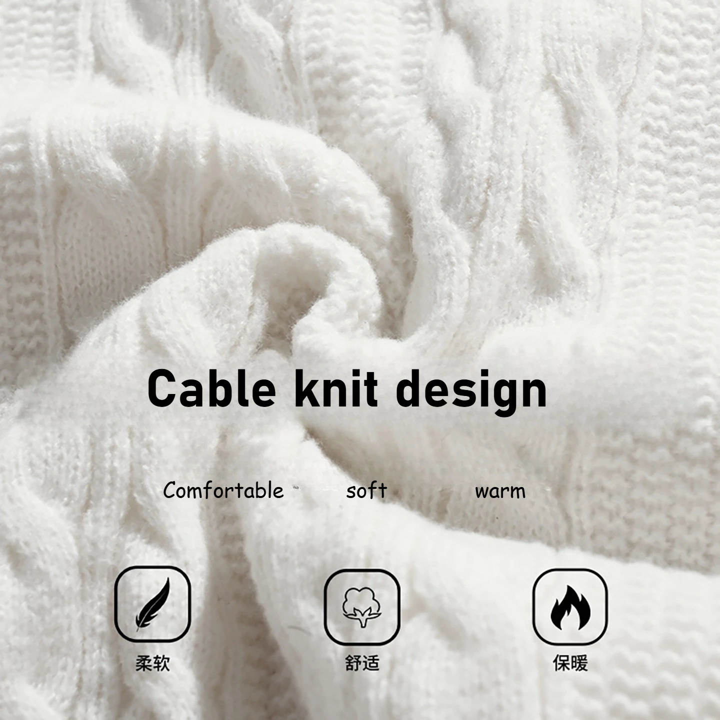 Casual Fashion Cable Knitted Sweater Men and Women Heavyweight Crewneck Pullover Winter Thicken Solid Color Basic Knitwear