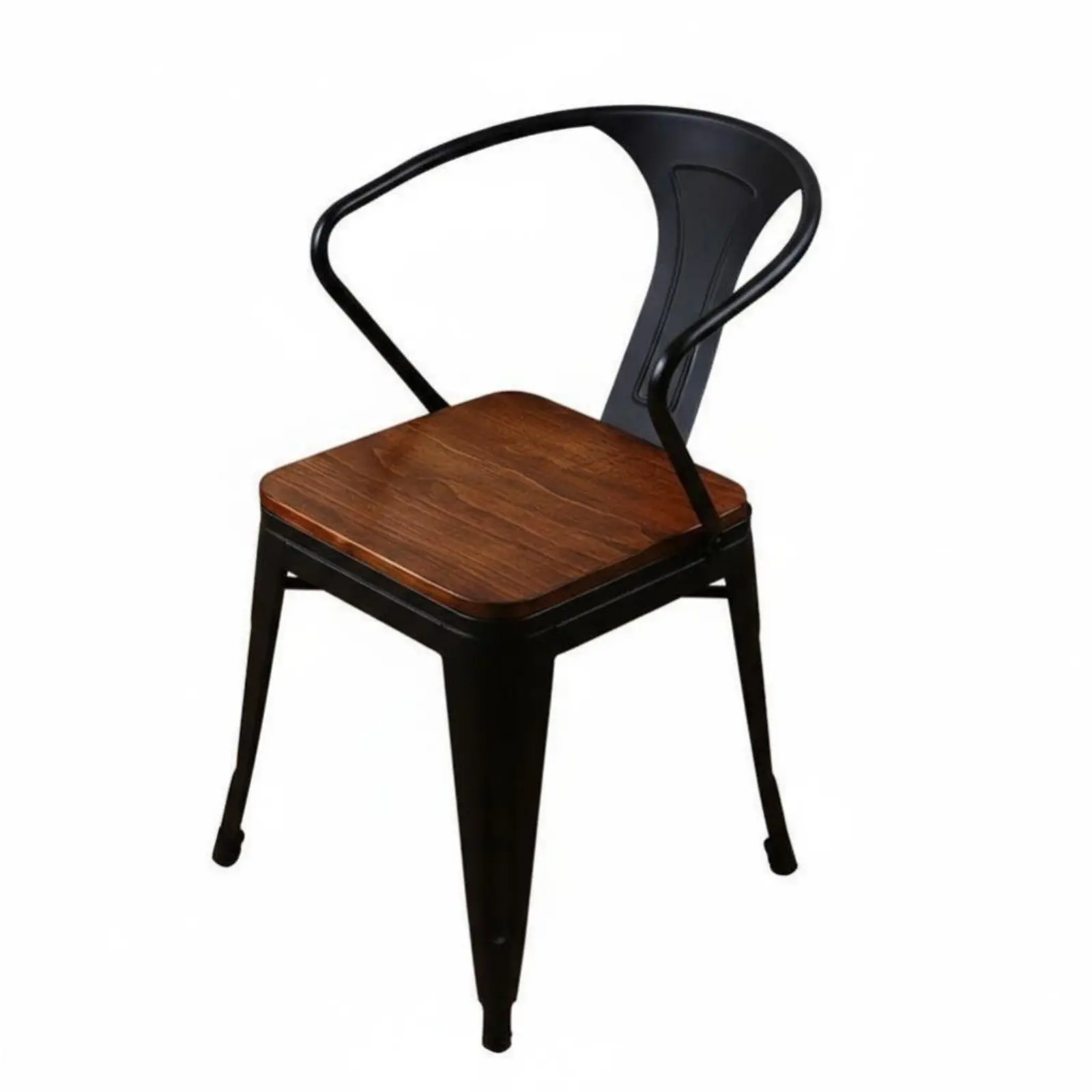 Utilitarian Design Side Chair Simple Design Restaurant Seat Sturdy Construction Powder-Coated Frame for Eatery