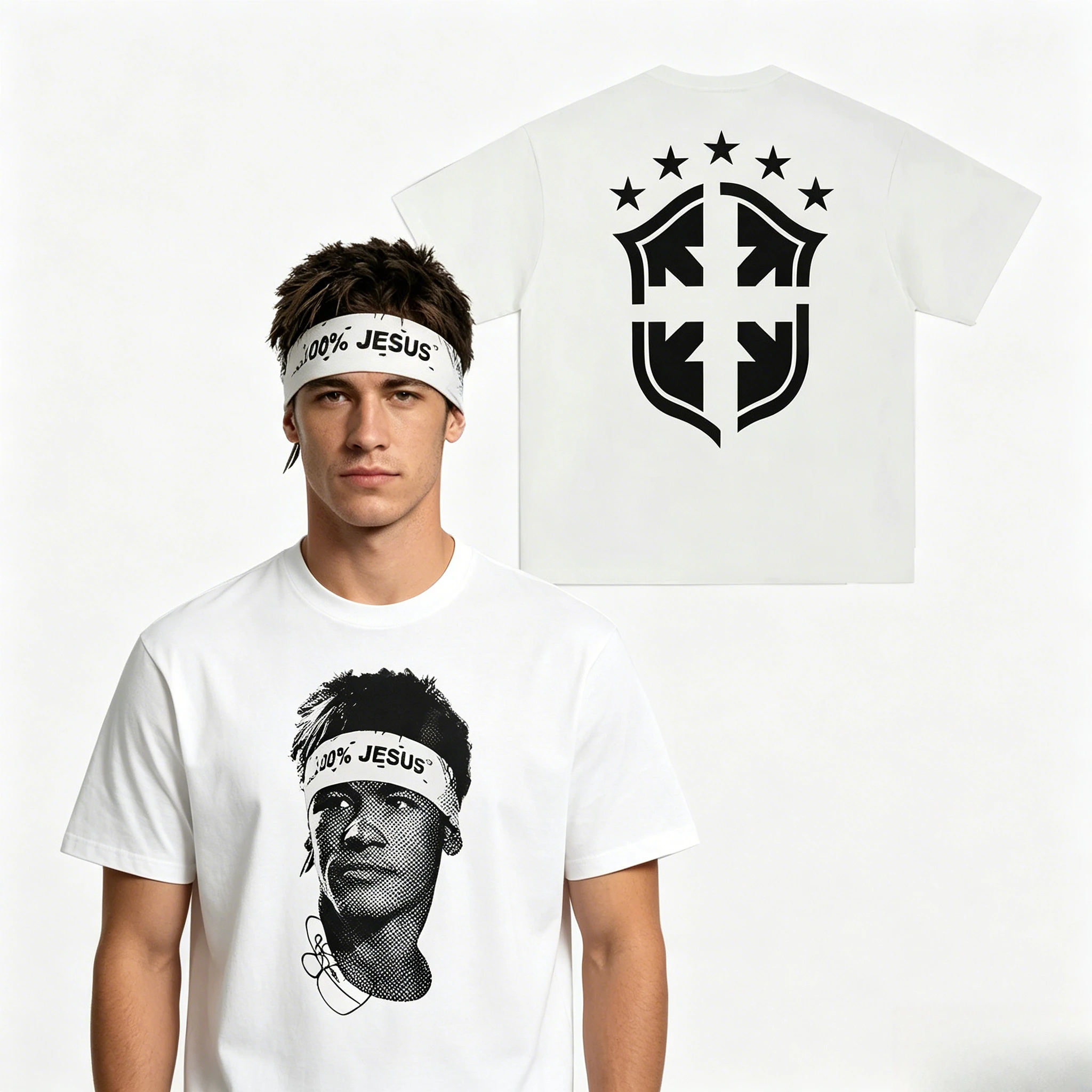 Cristiano Ronaldo Portugal Football T Shirt for Men CR7 Signature Graphic Tee 100% Cotton Oversized Casual Short Sleeve view 3