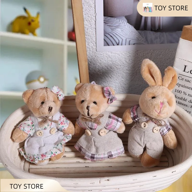 

Парный мультяшный медвежонок, плюшевая кукла-брелок, милая мягкая кукла-кролик, идеальная подвеска-сумка, подвесной декор для рюкзака