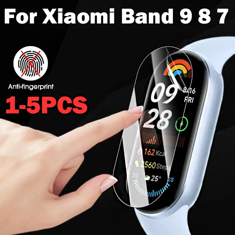 For Xiaomi Band 9 Clear Soft Film Anti Scratch Accessories For Xiaomi Band 8 7 Replaceable Screen Protecive Hydrogel Films