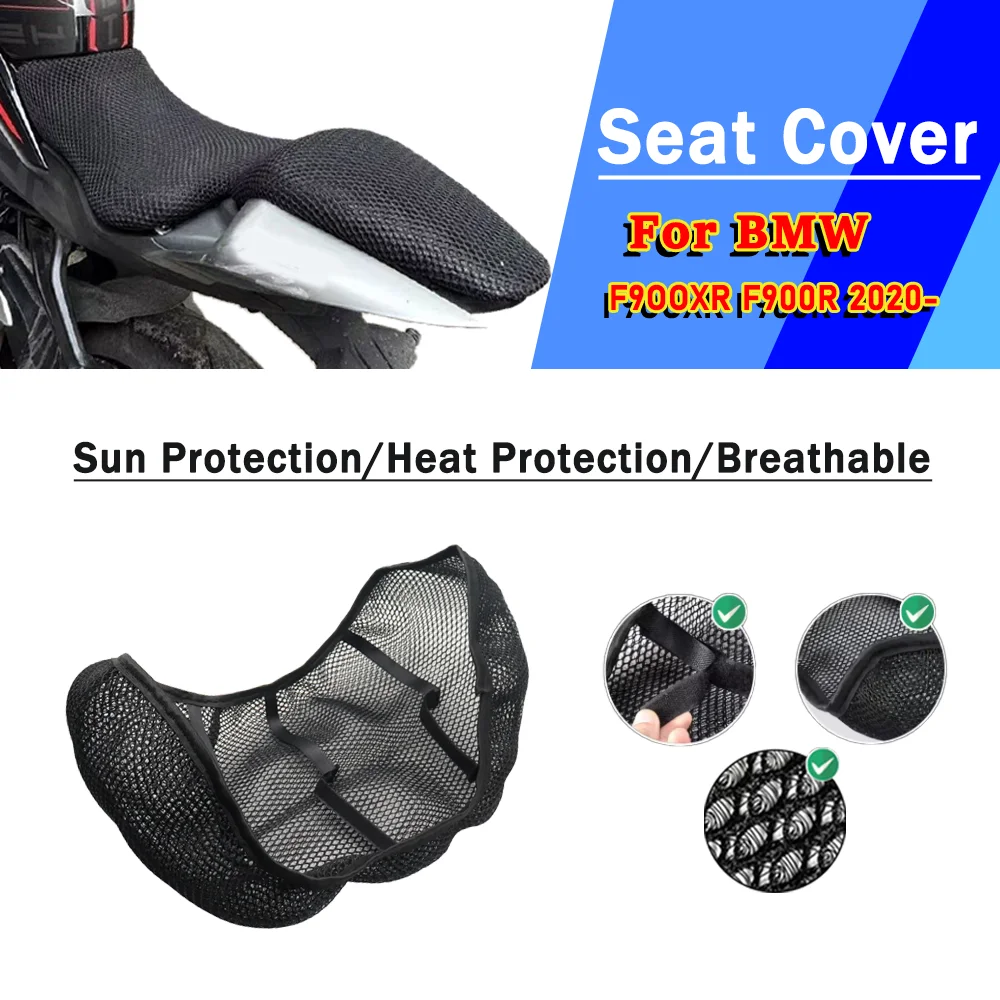 For BMW F900XR F900R F 900XR 900R 900 Mesh Motorcycle Seat Cover 3D Elastic Breathable Heat Resistant Anti-Slip Protector Cover