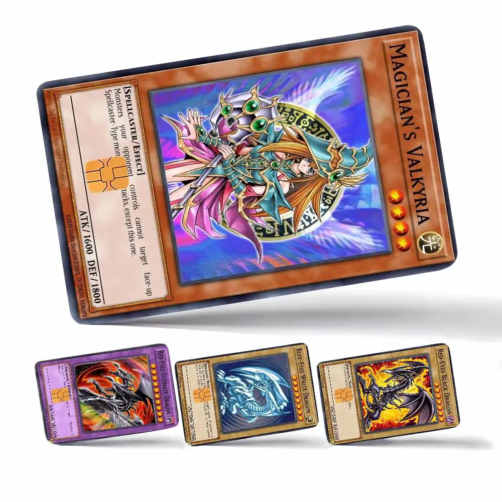 لعبة Y-yu G-gi Oh غطاء جلدي مقاوم للماء لبطاقة الائتمان، ملصقات بطاقة الخصم الأمامية لتمرير حافلة البنك