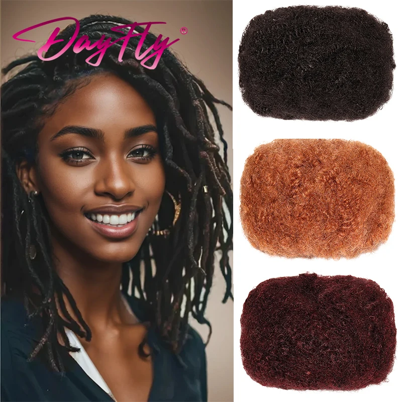 Brazilian Hair Afro Kinky Curly Bulk Human Hair For Braiding 1 Bundle 30g/pc Natural Human Hair Bulk Colored 27 30 Braids Hair