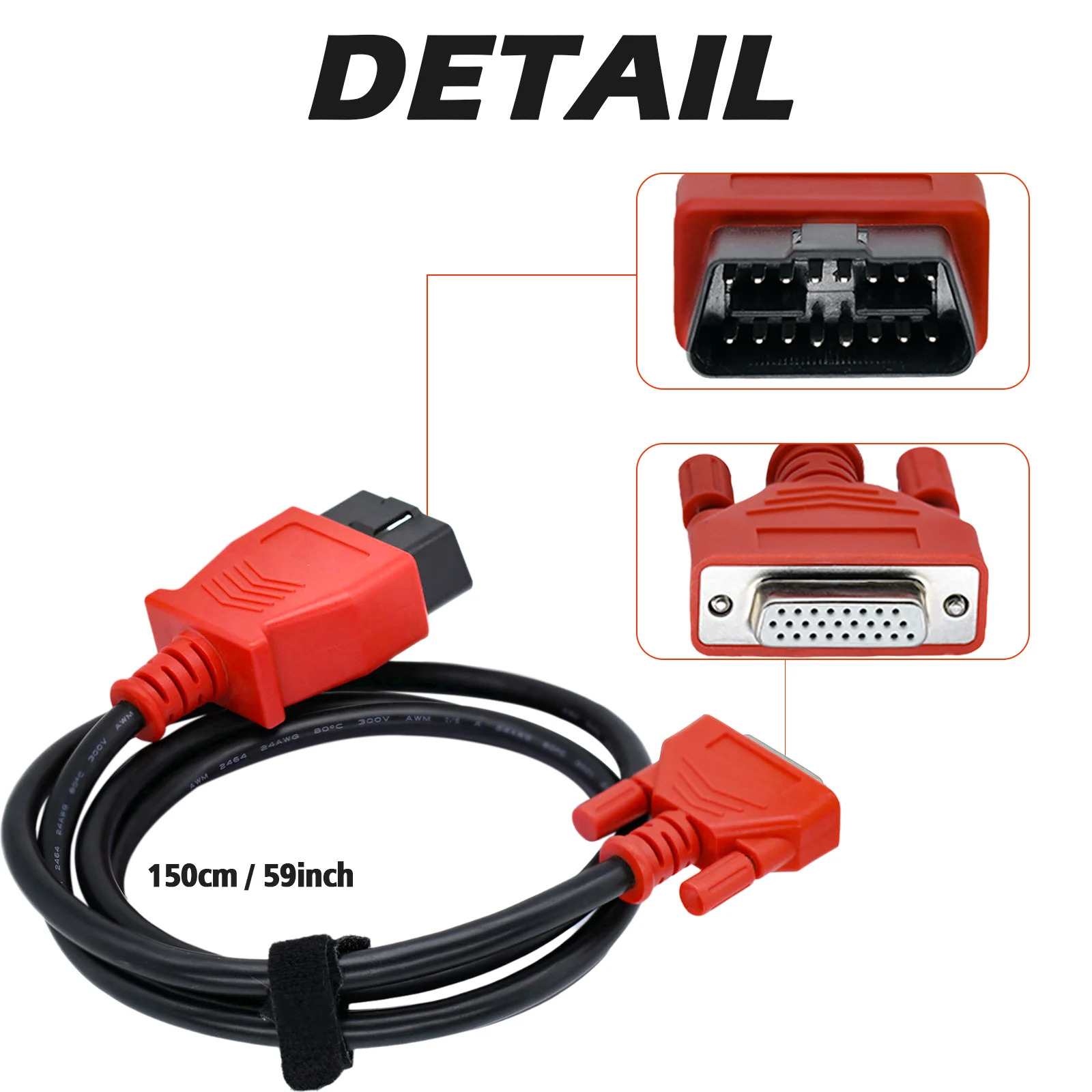 Haupt-Testkabel Passend für Autel MaxiSys MS908/MS906 26-Pin auf 16-Pin Diagnose-Programmieradapter Automobil OBD2 Verlängerungskabel – Detail 2