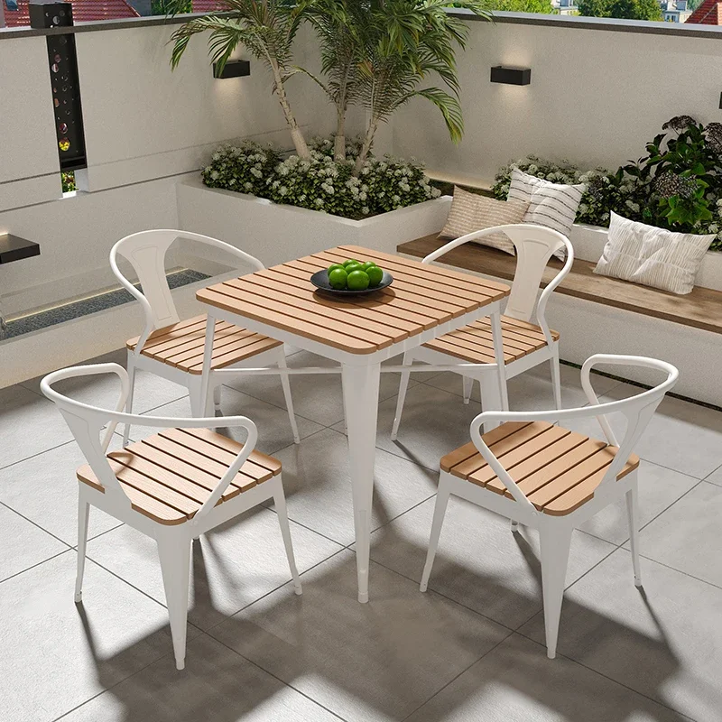 

Modern Luxury Outdoor Tables Lounge Balcony Square Nordic Outdoor Tables Minimalist Europe Jardin Mobiliario Home Furniture