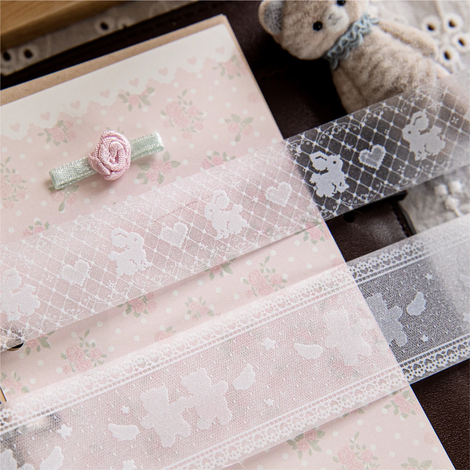 20/30mm*2m lace border PET Tape Set Floral Yard Stickers for Scrapbooking Journaling DIY Crafts and Art Supplies view 4