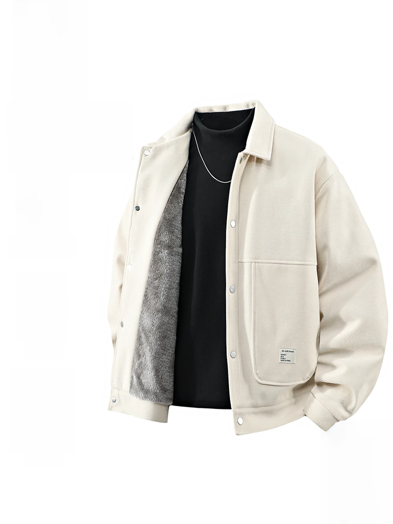 

PaulFrank Men's Fce Lined Loose Fit Thiened Jaet Collared Winter Warm Outerwear Casual Sle Polyester Fiber Zipper Cl...