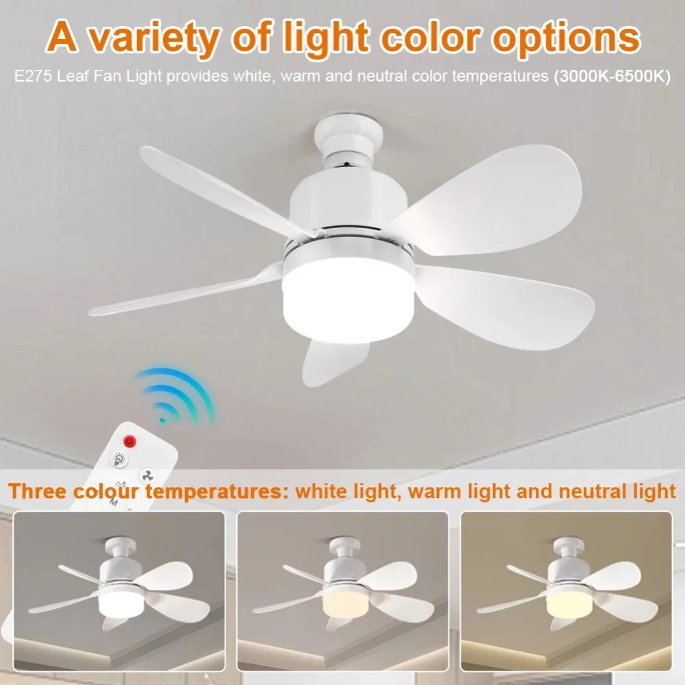 with Lights Ceiling Fan Light with Remote Control 3 Gears Ceiling Lamp Energy Saving Dimmable E27 Socket Ceiling Fan