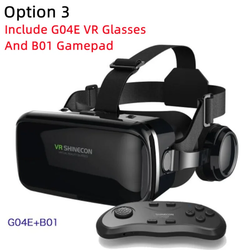 G04E Virtual Reality VR-bril Stereo Google Cardboard BOX VR-headset Helmhorloge 3D Video & Game voor mobiele telefoon, ondersteuning voor gamepad