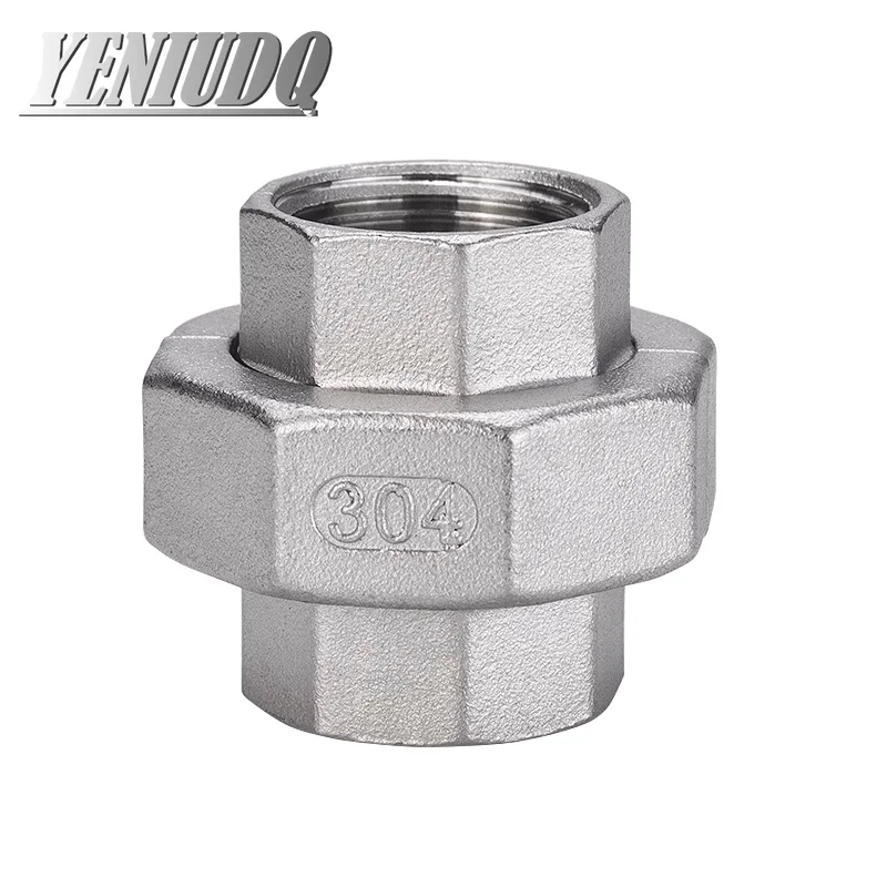 

1PCS 304 Stainless Steel Union Live Joint Coupling 1/4" 3/8" 1/2" 3/4" 1" 1-1/4" 1-1/2" BSP Female Male Thread Cast Pipe Fitting