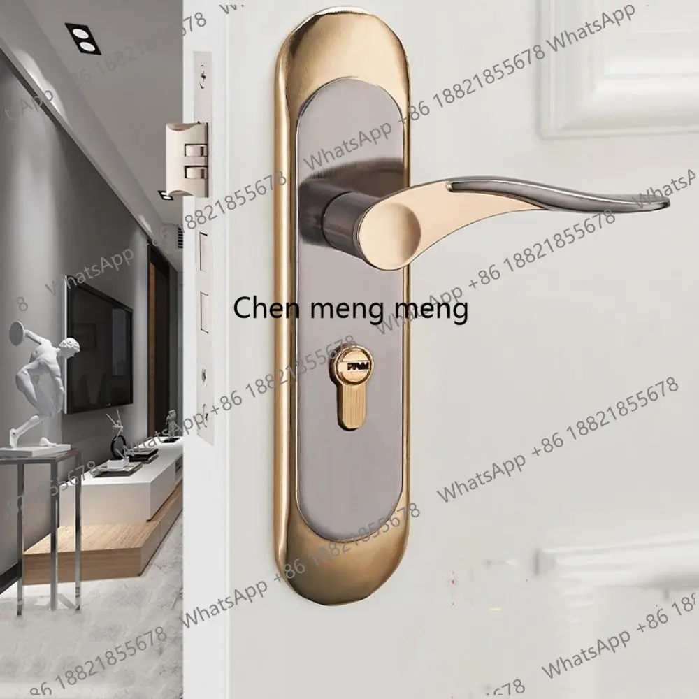 European Style Bedroom Interior Door Lock Vintage Easy Install Security Lock Universal with 3pcs Keys Door Handle Lock Set