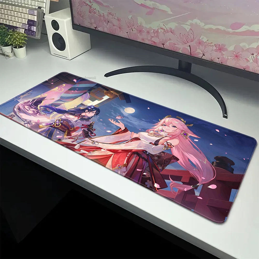 Genshin Impact Mouse Pad Anime Large Gaming Mousepad Rubber Mat Deskmat Pc Accessories Desk Protector Gamer Keyboard Pads