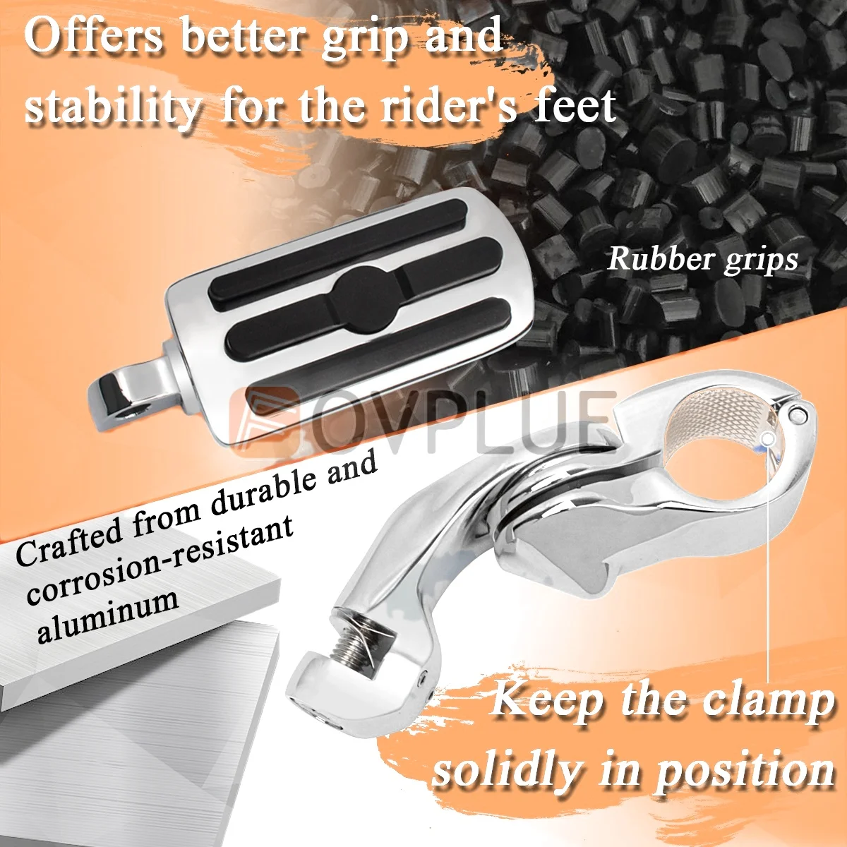 1 "1.25" مسند للقدمين للدراجة النارية أوتاد القدم الأمامية مجموعة تثبيت لدراجة Harley Honda Yamaha Touring Sportster Road King Electra Street Glide #5