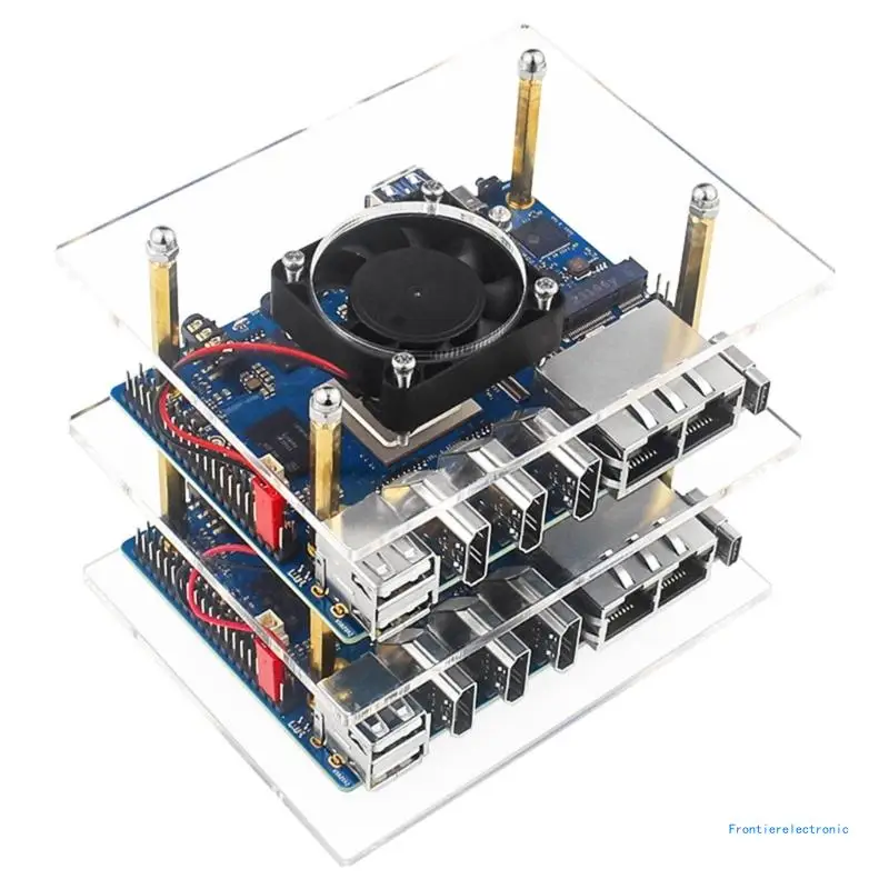 Acrylic Case Box for OrangePi 5 Cooling Enclosure Mainboard Cover Display Case Multiple Layer DropShipping