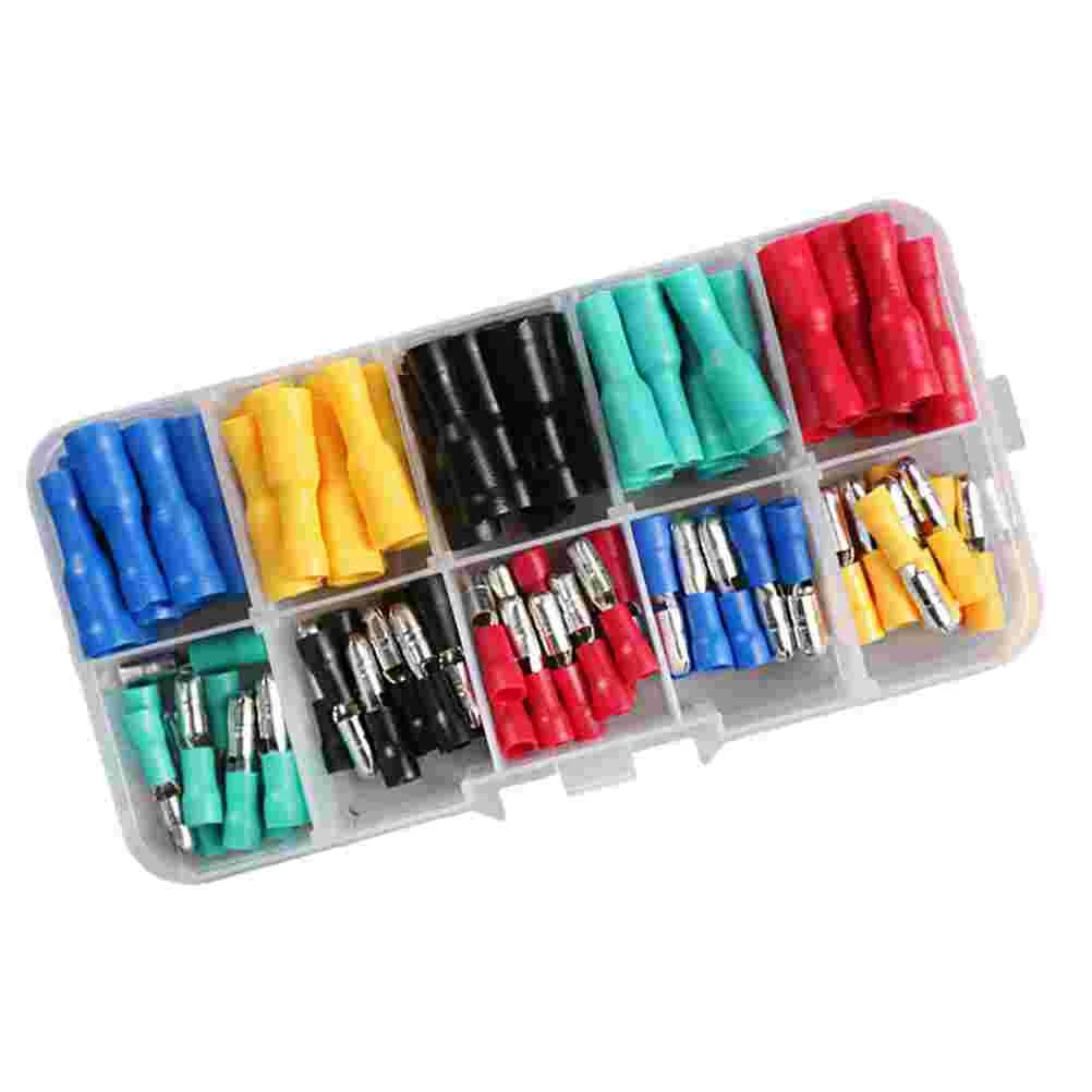 100 Pcs Crimp Terminal Kit Connector Cable Electrical Insulated Connectors Plugs Tool