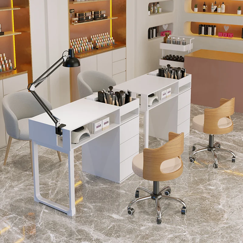 

Minimalist Manicure Nail Table Beauty Salonstyle Nail Desk Equipment Professional Mesas Para Manicuristas Salon Furniture
