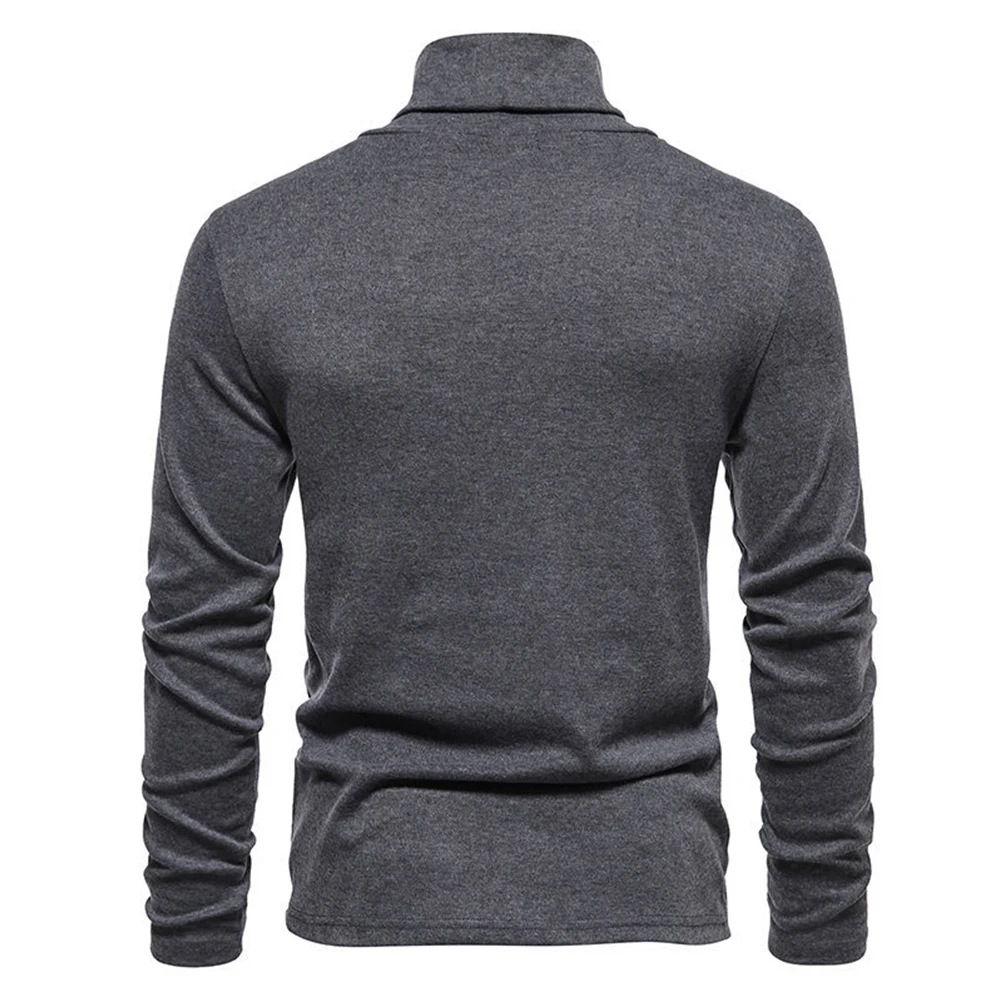 

Men Turtleneck Sweater Knitted Winter Pullover Top Long Sleeve Shirt Solid Fleece Stretch T-shirts Thermal Underwear