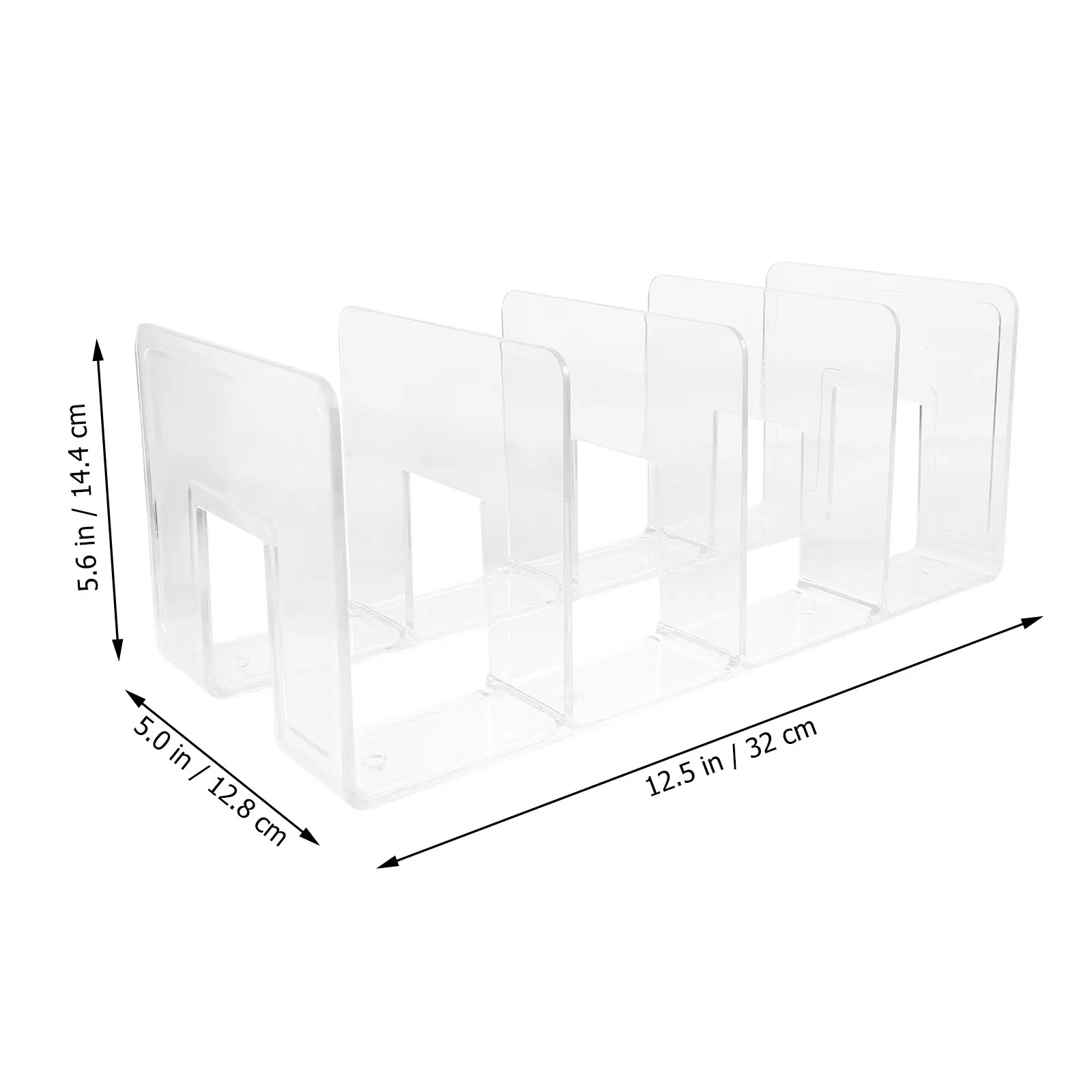 Acrylic Bookend Set for Desk Bookshelf Storage Heavy Books Office Home Decor Organizer Multi-Function Clear Book Holder Bookends