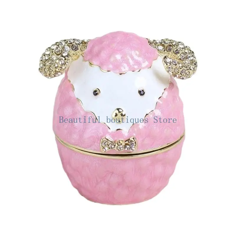 U4LF Hand Painted Enamel Alloy Jewelry Holder 12 Zodiacs Signs Box Collectible Gift
