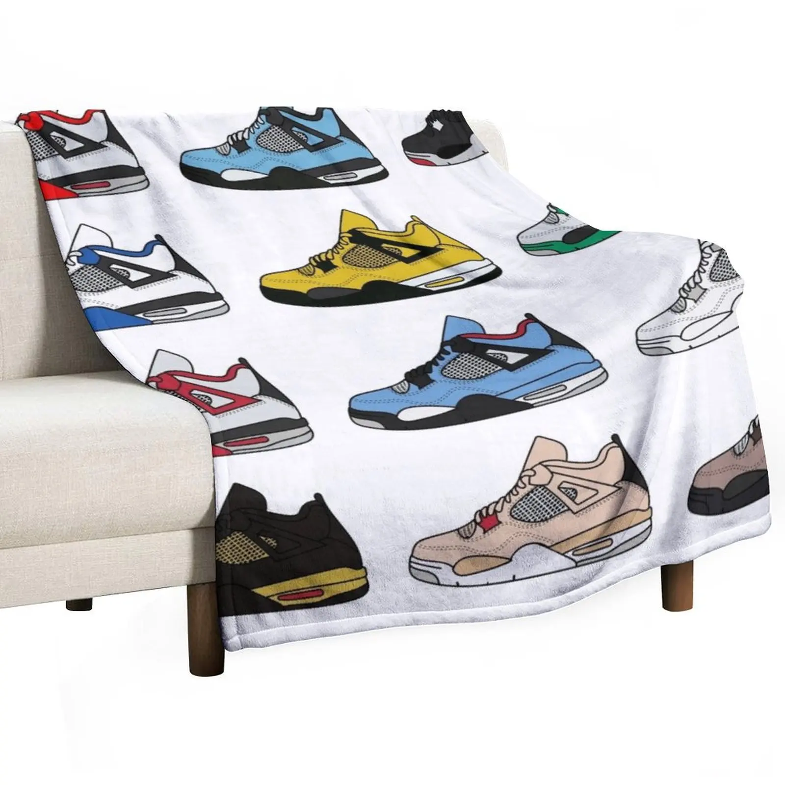 Air Jordan IV (4) Pack Throw Blanket Plaid Fashion Sofas For Baby Kid'S Blankets