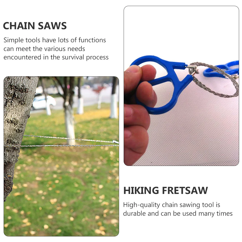 

2Pcs Portable Chain Rope Saw Stainless Steel Manual Wire Cutter for Camping Hiking Survival Outdoor Trimming Tools