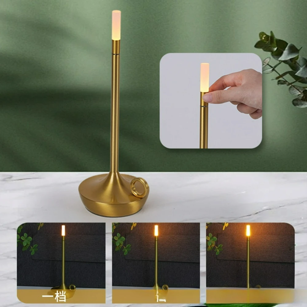Weatherproof Touch-Control Rechargeable Candle Lamp Decorative Portable Ambient Table Light for Outdoor Camping Hotel Bar & BBQ