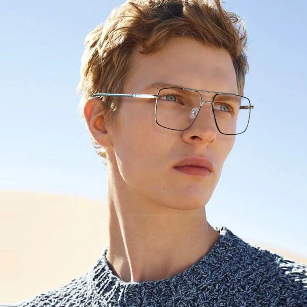 JMISUS 2025 Occhiali da vista da aviatore moda Pilot Square Miopia Occhiali da vista ottici per uomo Anti luce blu