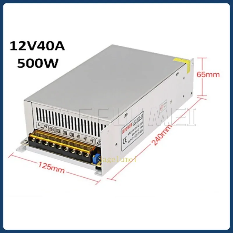 

AC 110/220V to DC 12 В 40A 480W конвертер переключения режима питания светодиодный трансформатор освещения адаптер привода AC/DC12V ws2811 фотолента