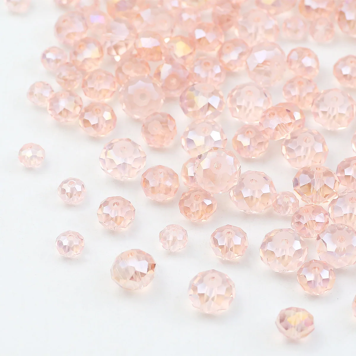 Pink Austrian Crystals Faceted Flat Round Spacer Loose Beads For Jewelry Making DIY Charms Bracelet Accessories 2-10MM 20-200pcs