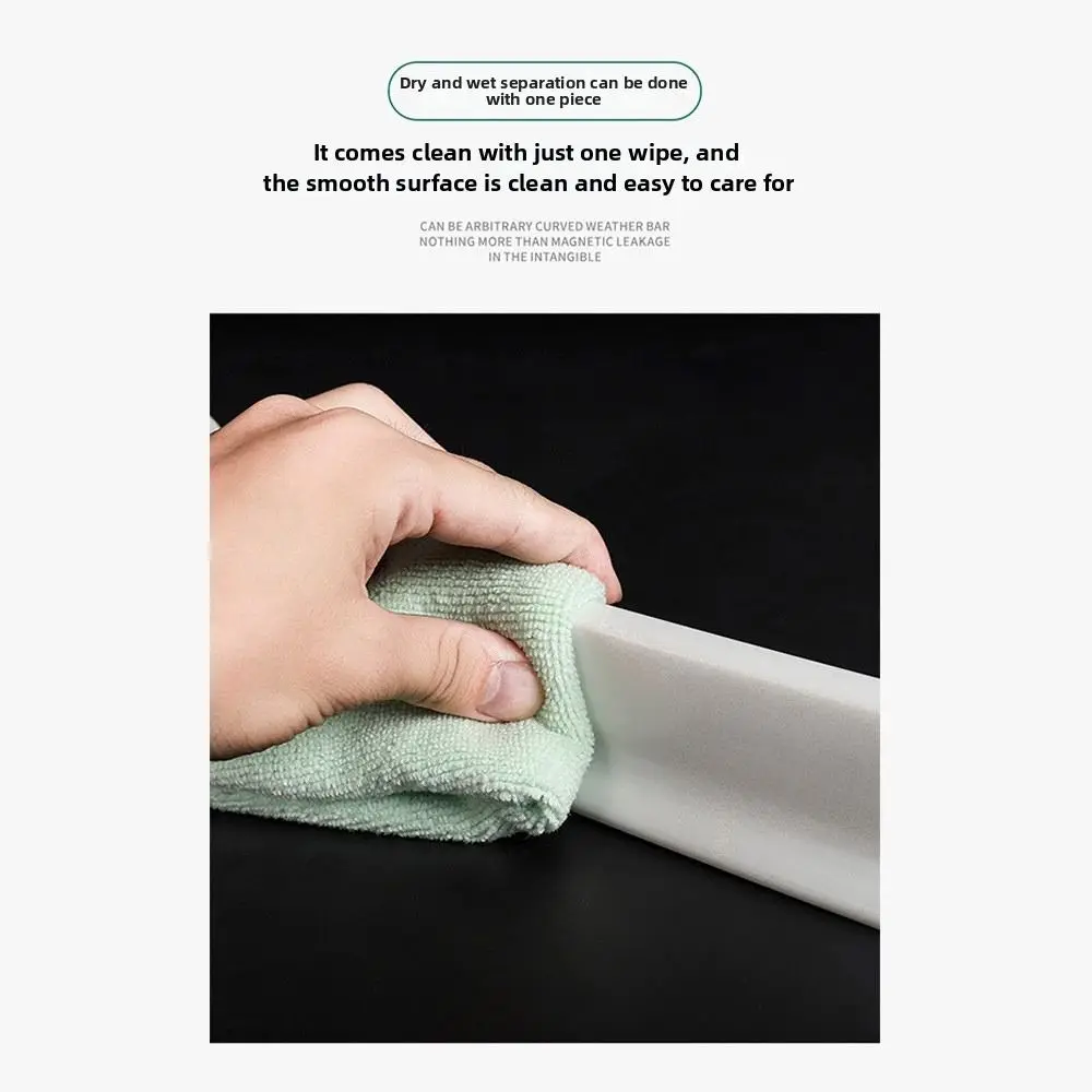 Self Adhesive Water Barrier Strip Collapsible Design Flexible Silicone Waterproof Collapsible Shower Threshold
