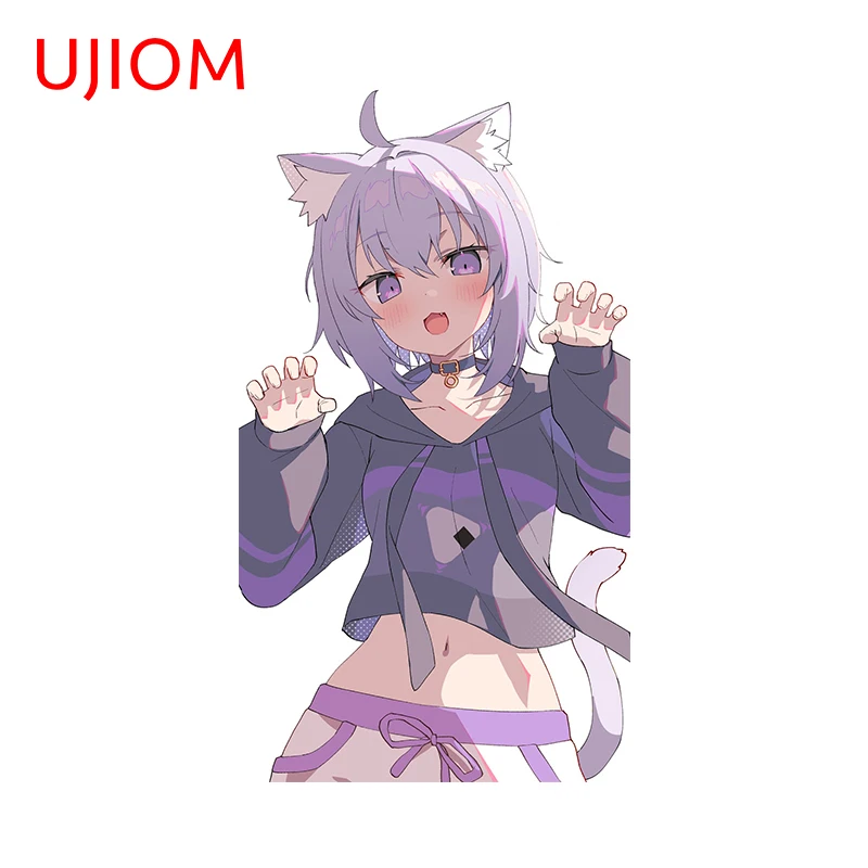 UJIOM 13cm X 7.3cm Cartoon Girl Hololive Nekomata Okayu Cute Wall Stickers Vestibule Decal Appealing Living Room Wallpaper Decor