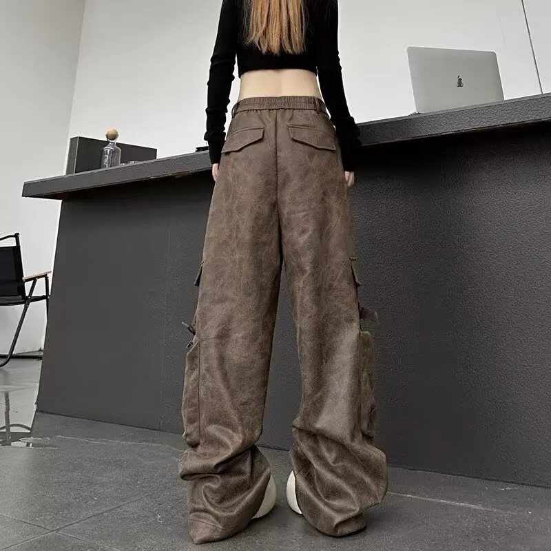 Y2k Vintage Cargo Pants American Style Vintage Pants Women Niche Streetwear Oversized Wide Trousers Autumn Winter Clothes