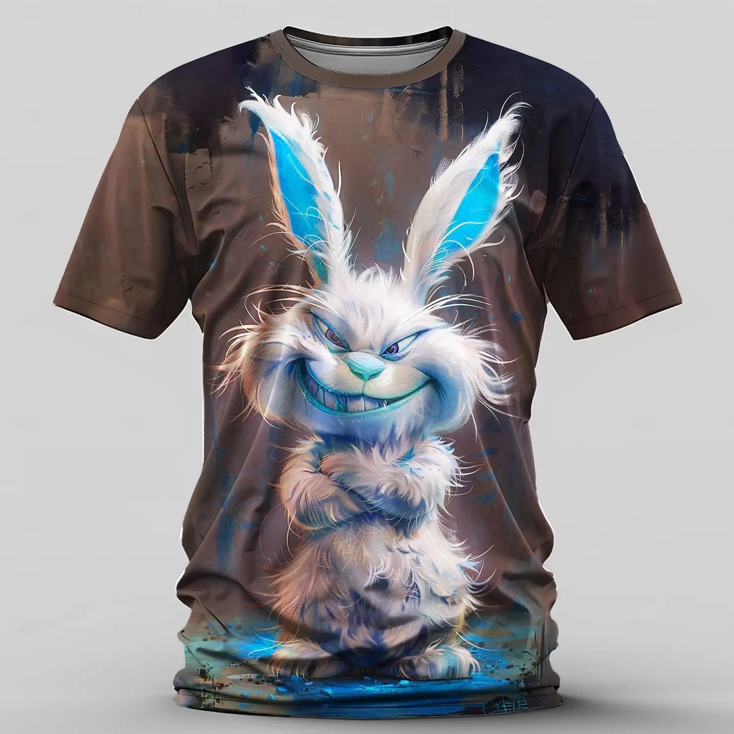 Funny Men's T-Shirt Bad Laugh Rabbit 3d Print T-Shirts For Men Fashion Men Women T Shirt Unisex Clothing Loose Oversized Tee Top