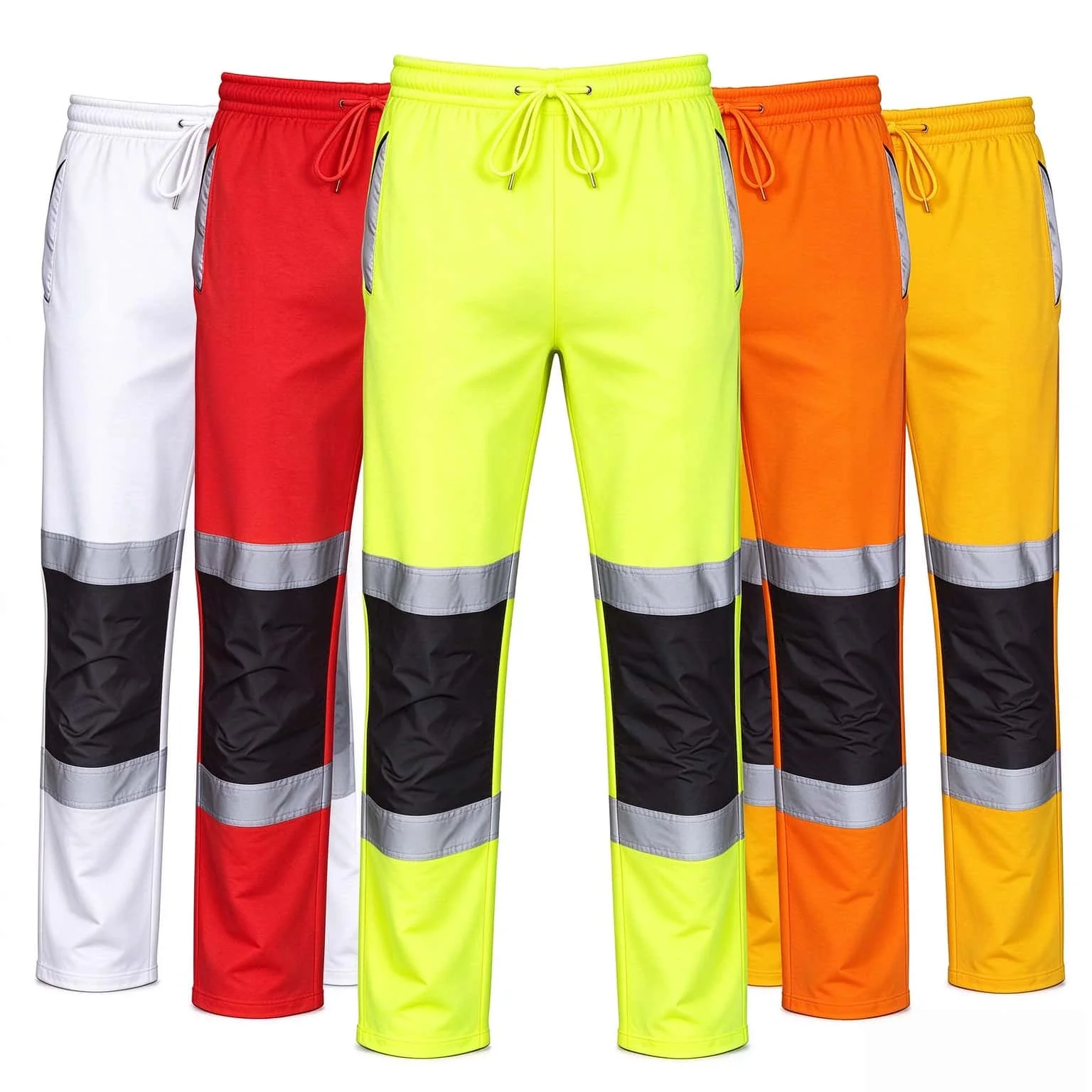3D Printed Mens Work Joggers Workwear Uniform Bottoms Safety Sweat Pants Striped Reflective Pants Loose Mens Jogging Trousers