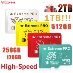 2TB 1TB Micro TF SD Card 128GB High Speed Memory Card 256GB V30 Mini SD Cards 512GB UHS-1 TF Flash Card For Nintendo Switch