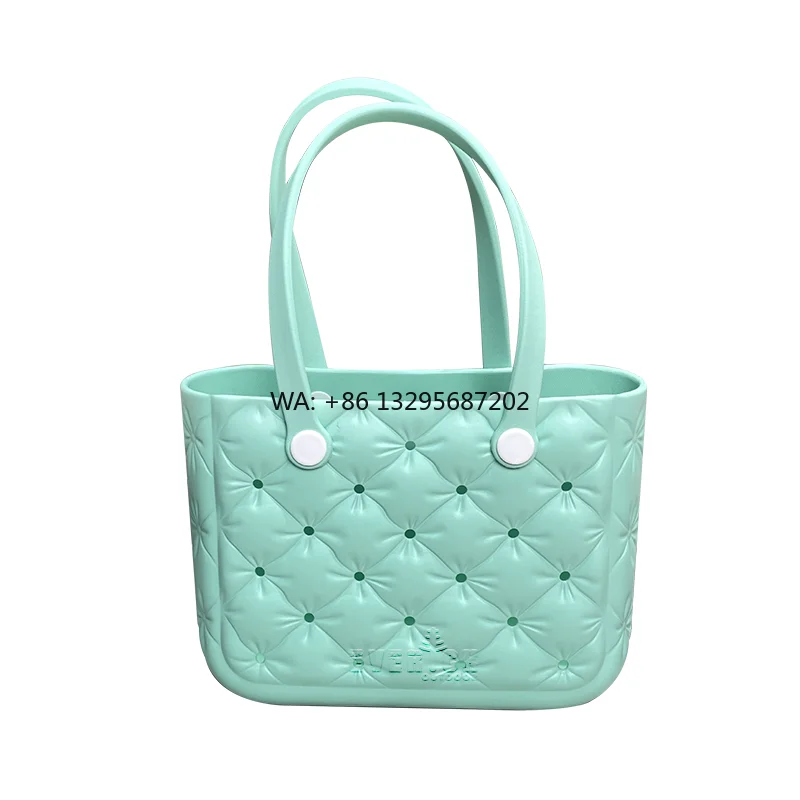 

2025 Factory Price Waterproof Rubber Beach Bag Washable Rubber Travel Handbags EVA Beach Tote Bag for the Beach Boat Pool Sports