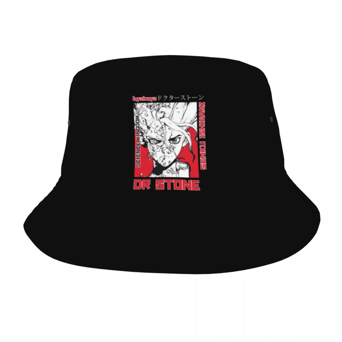 

Custom Dr Stone Senku Ishigami Beach Bucket Hat Men Women Unisex Japanese Anime Manga Summer Fisherman Cap
