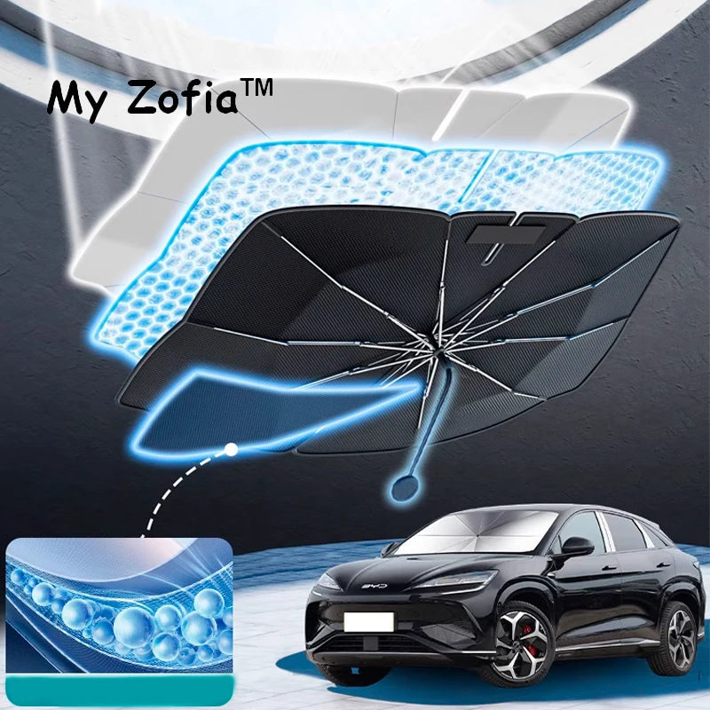 For BYD Sealion 7 Sea Lion 07 EV 2024 2025 2026 Car Windshield Sunshade Foldable Umbrella amry Front Heat Insulation Accessories