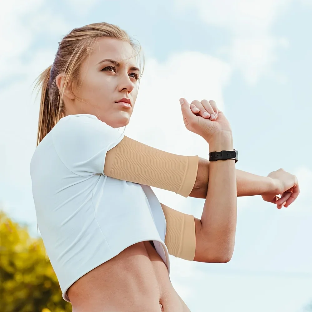 زوج واحد من الأكمام المضغوطة لتنحيف الذراع تساعد على فقدان دهون الذراع، وأكمام تشكيل الذراع للنساء