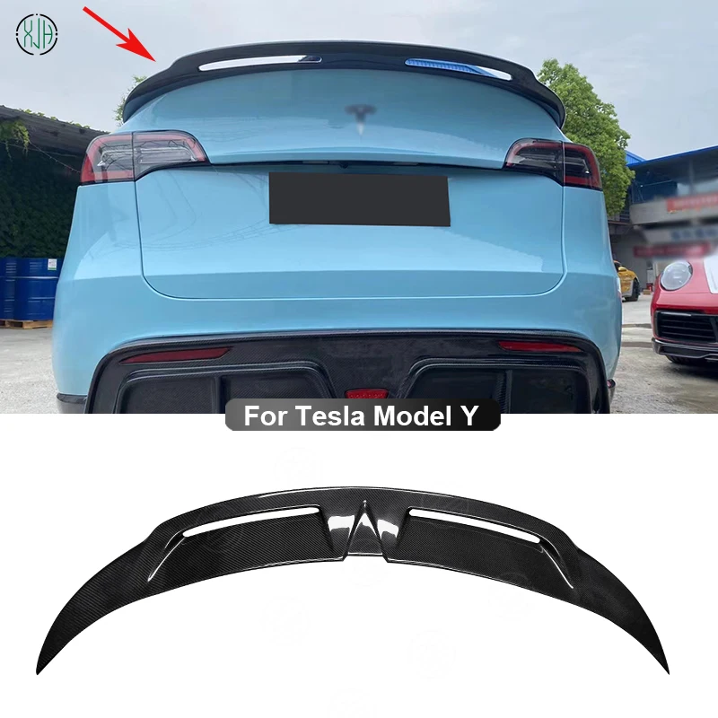 For Tesla Model Y Carbon Fiber Car Rear Trunk Spoiler Rear Wing Tail Wing Parts Upgrade Body kit Car Accessories